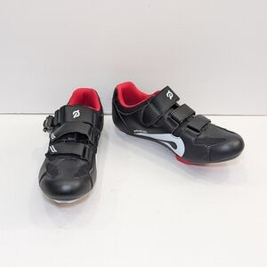 Peloton Cycling Shoes Size 40 - Women Size 9 - Men Size 7 With Cleats Black Red